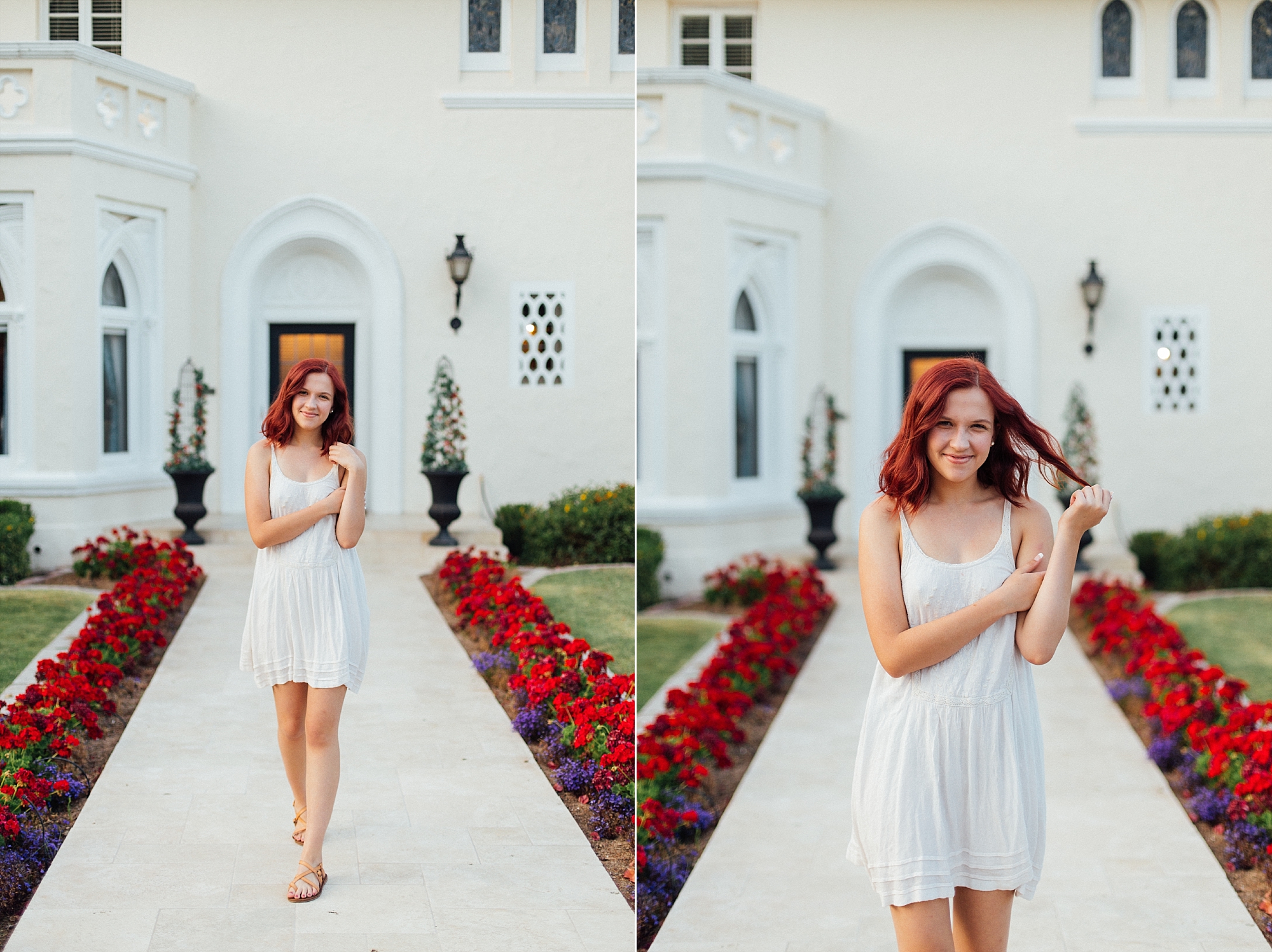 Phoenix, Arizona natural relaxed garden mansion senior session pictures