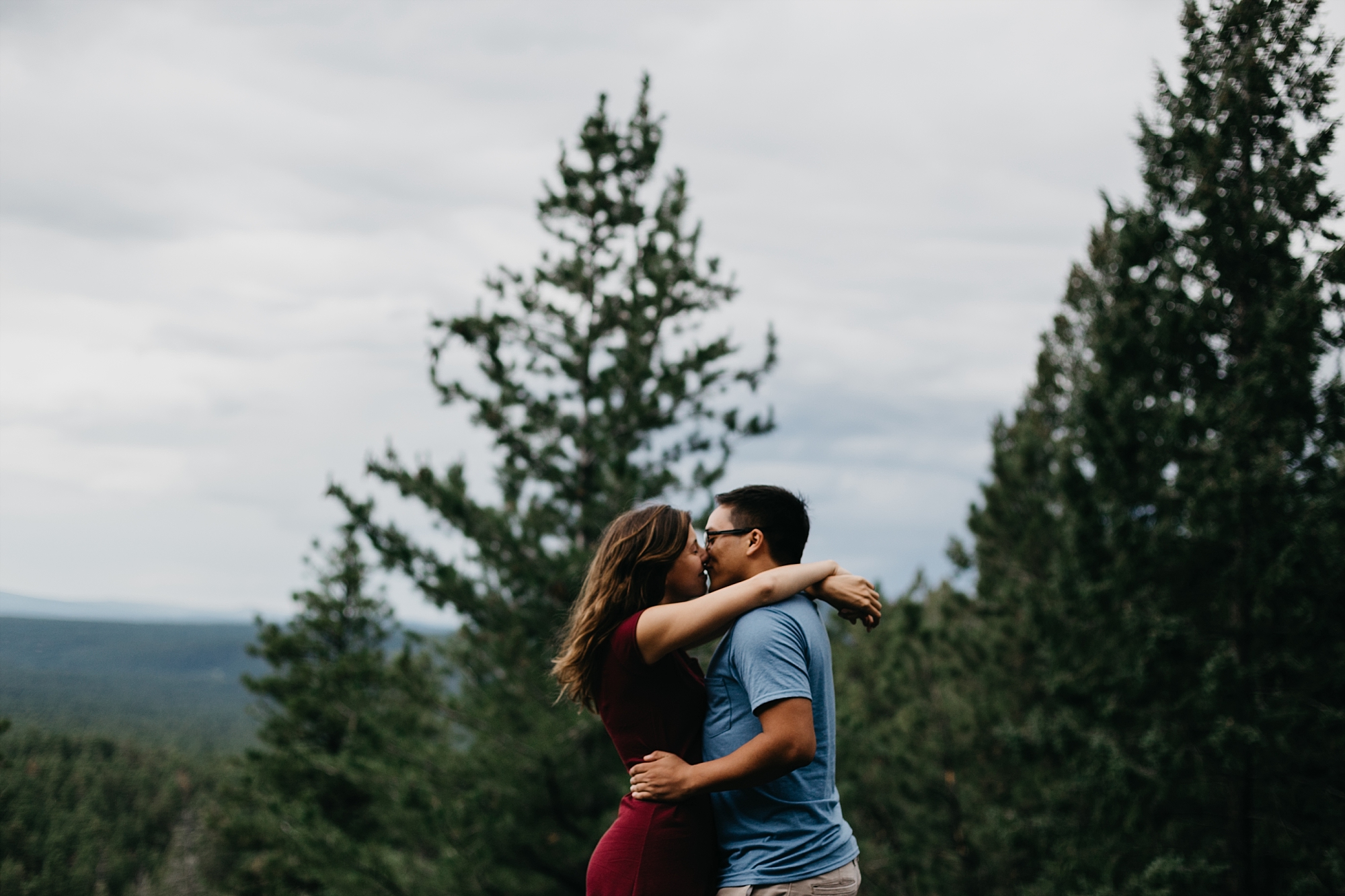 Natural intimate fun surprise proposal engagement photos in Flagstaff, Arizona Samantha Patri Photography