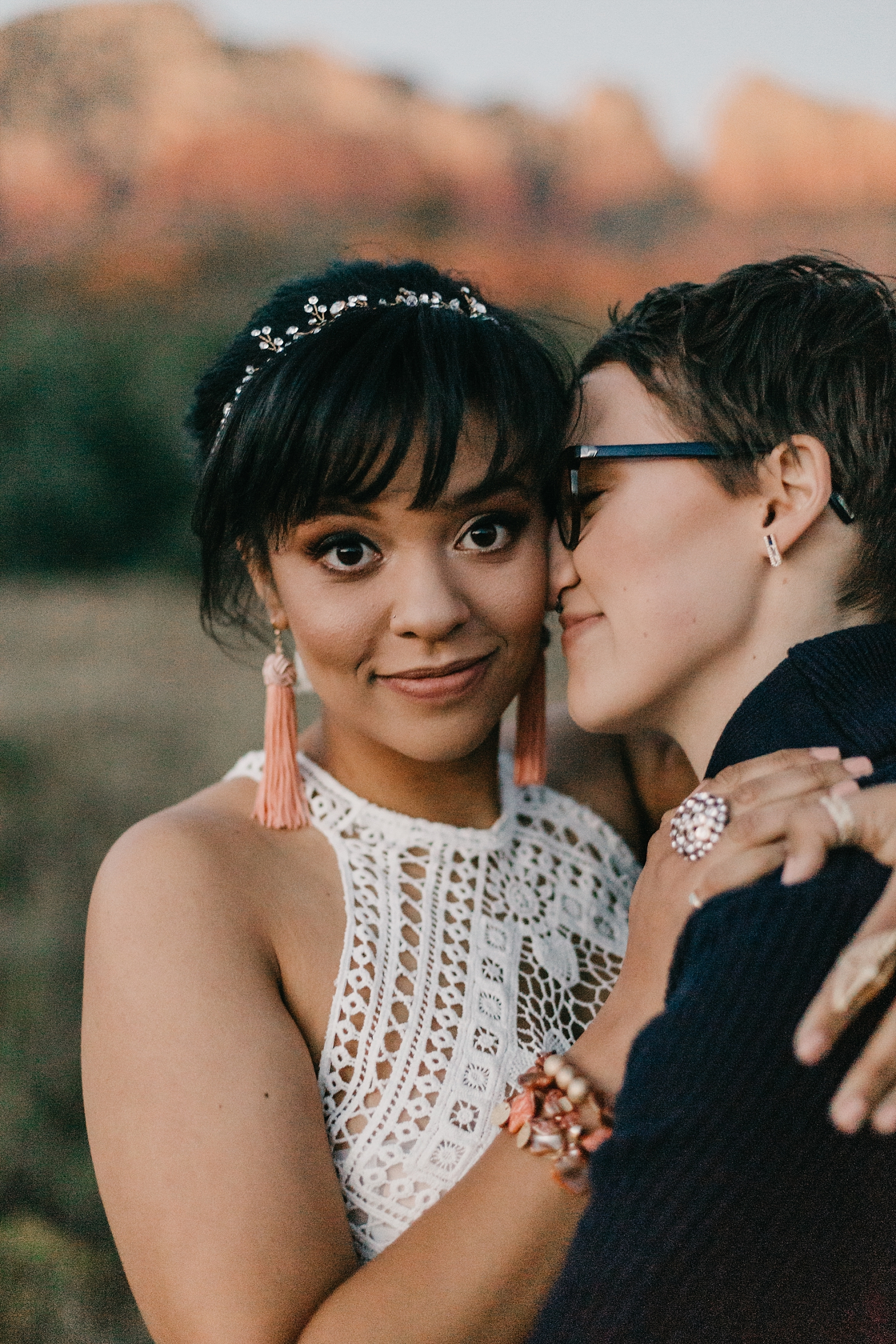 Sedona Arizona red rocks LGBTQ+ styled elopement lesbian wedding Lovely Bride Martha Valdovinos Samantha Patri Photography