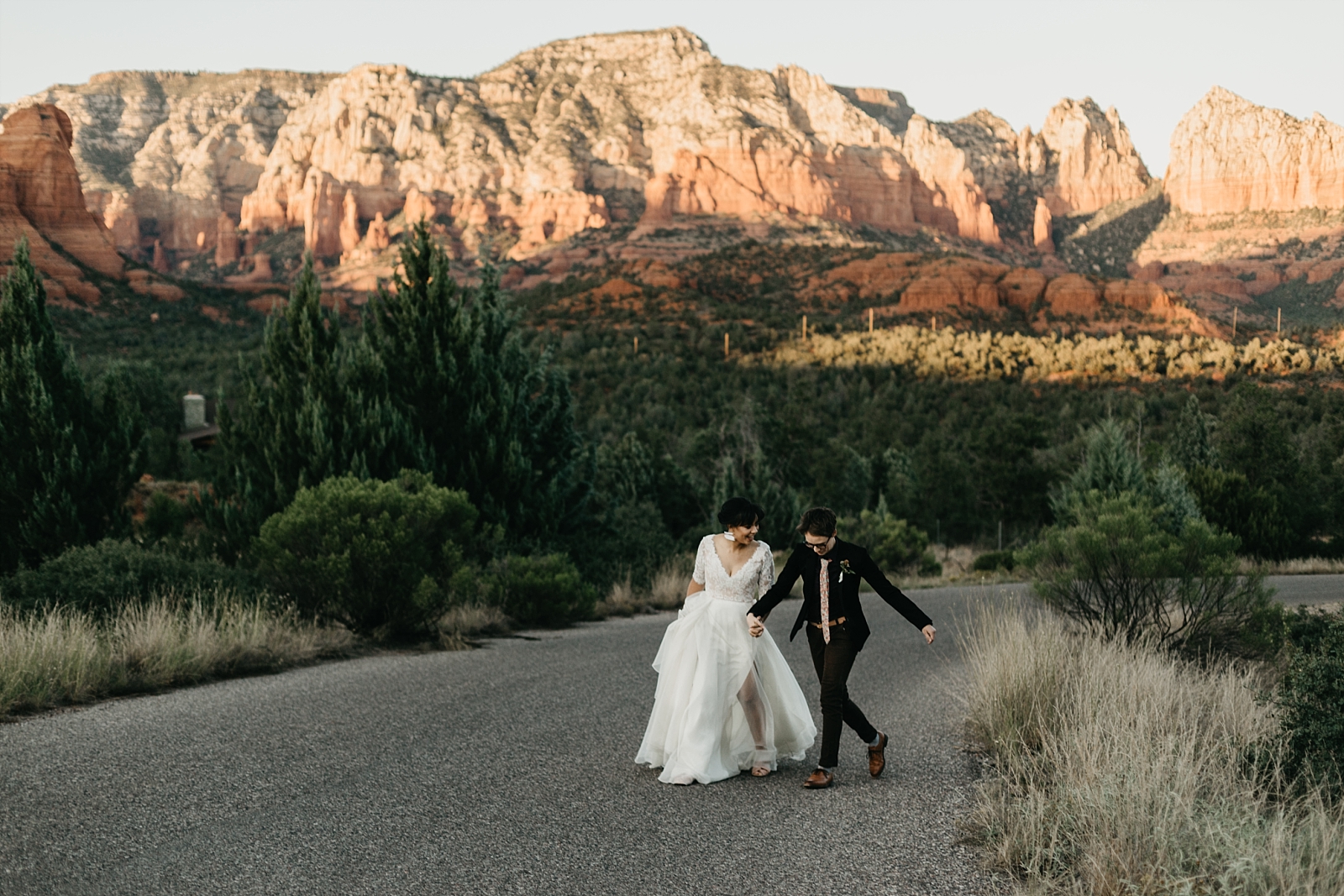 Sedona Arizona red rocks LGBTQ styled elopement lesbian wedding Lovely Bride Samantha Patri Photography
