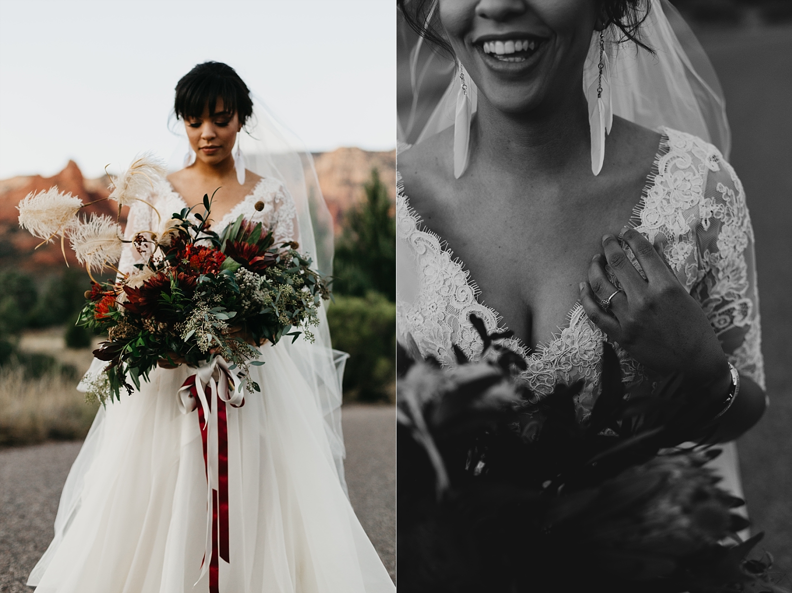 Sedona Arizona red rocks LGBTQ styled elopement lesbian wedding Lovely Bride Moelleux Events Samantha Patri Photography