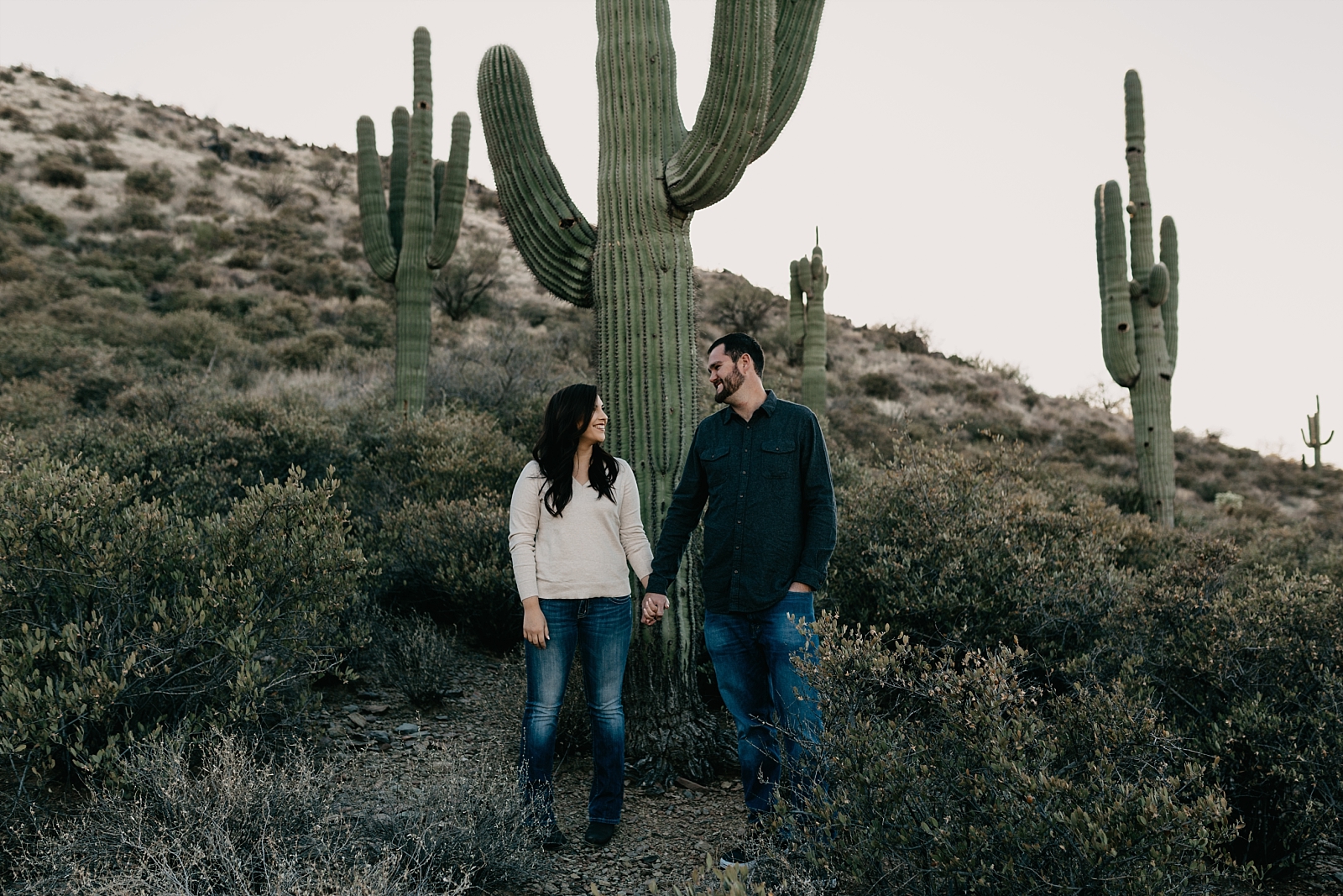 adventurous saguaro cactus desert New River engagement photos Arizona Samantha Patri Photography