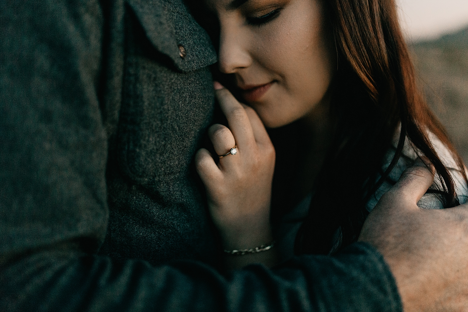 intimate ring photo New River engagement session Samantha Patri Photography