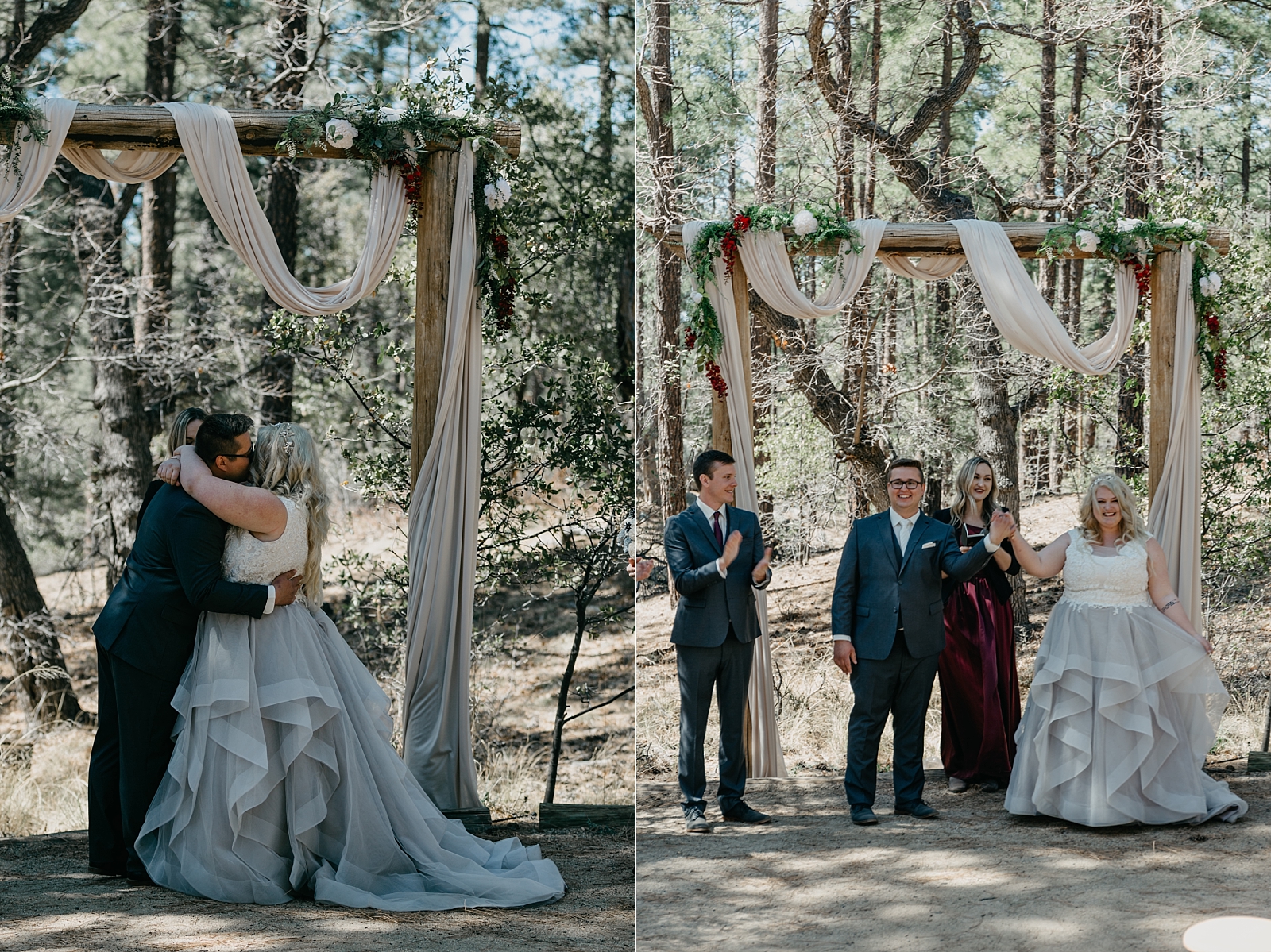 Forest ceremony in the woods Groom Creek Schoolhouse Wedding Photos Prescott, Arizona Samantha Patri Photography