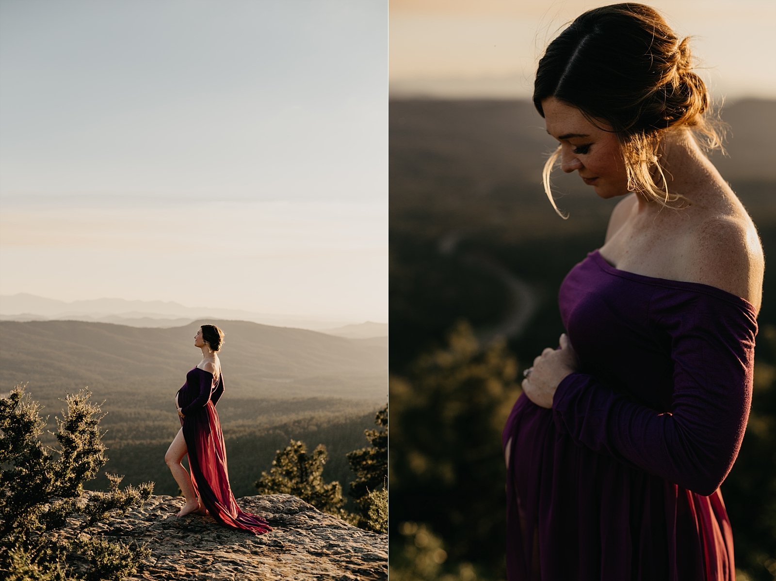 Northern Arizona Mogollon Rim maternity photos flowy dress Payson, AZ Samantha Patri Photography