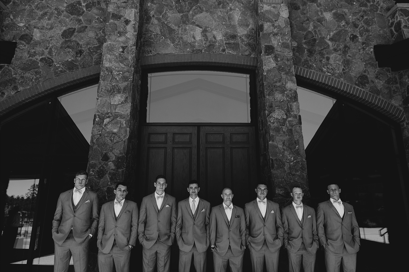 Groomsmen pictures San Francisco de Asis Catholic Church Wedding Photos Flagstaff, Arizona Samantha Patri Photography