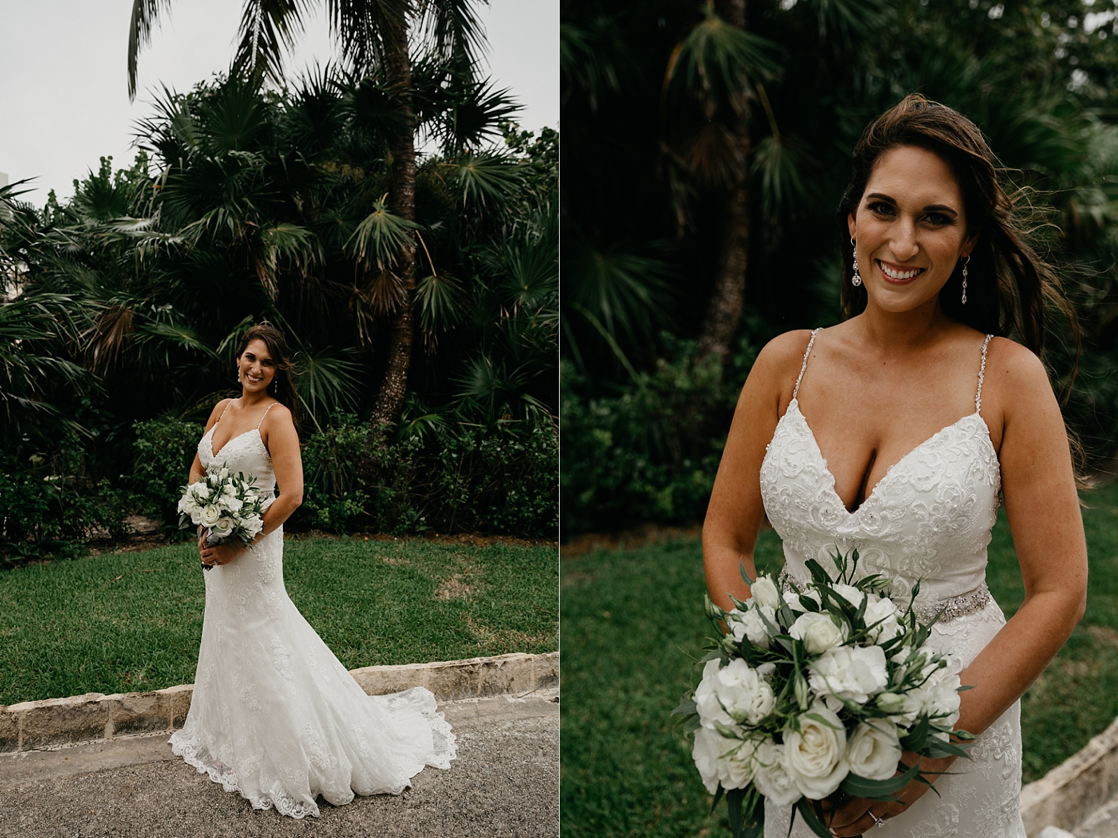 natural windy bridal portraits white bouquet Now Sapphire Riviera wedding photos Cancun, Mexico Samantha Patri Photography Arizona Wedding Photographer