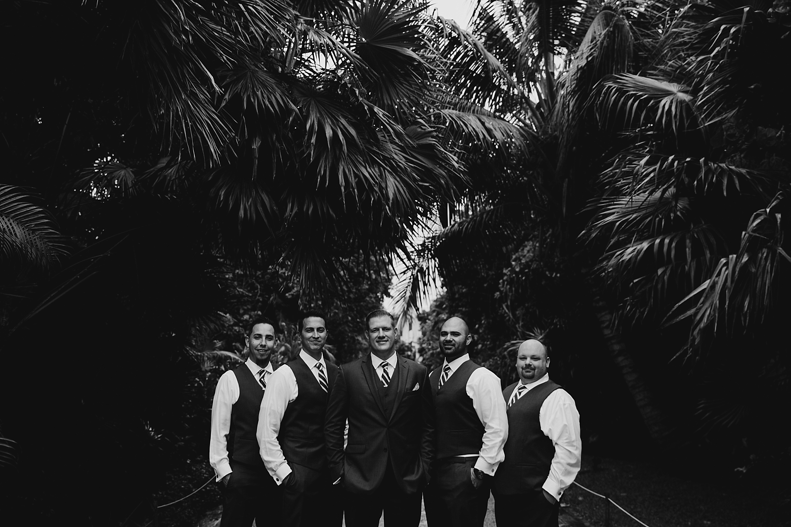 tropical groomsmen portraits dark blue suits Now Sapphire Riviera wedding photos Cancun, Mexico Samantha Patri Photography Arizona Wedding Photographer