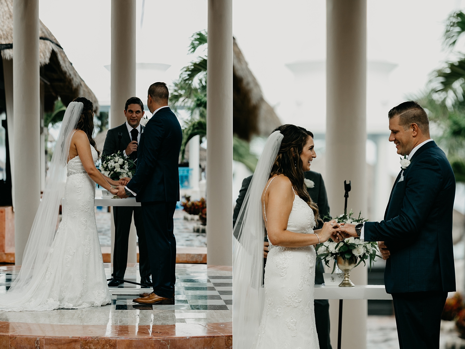 beach tropical natural boho modern ceremony Now Sapphire Riviera wedding photos Cancun, Mexico Samantha Patri Photography Arizona Wedding Photographer