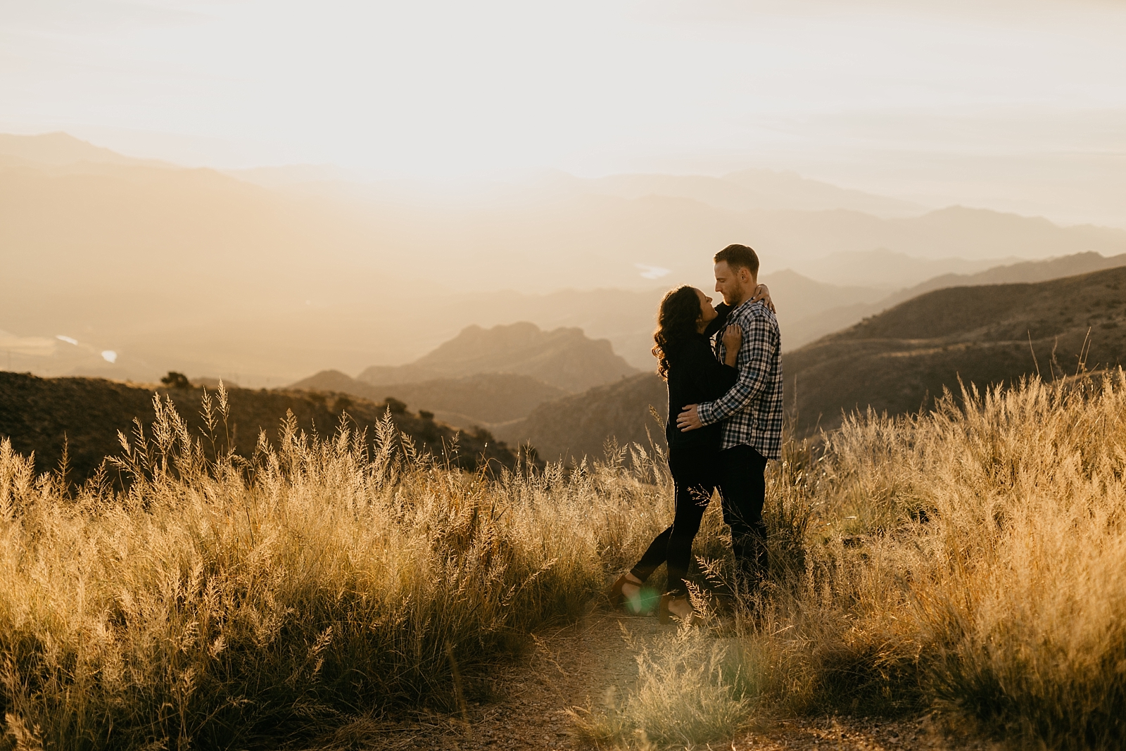 romantic natural sunrise mountaintop view Humboldt Mountain engagement photos Scottsdale az Samantha Patri Photography