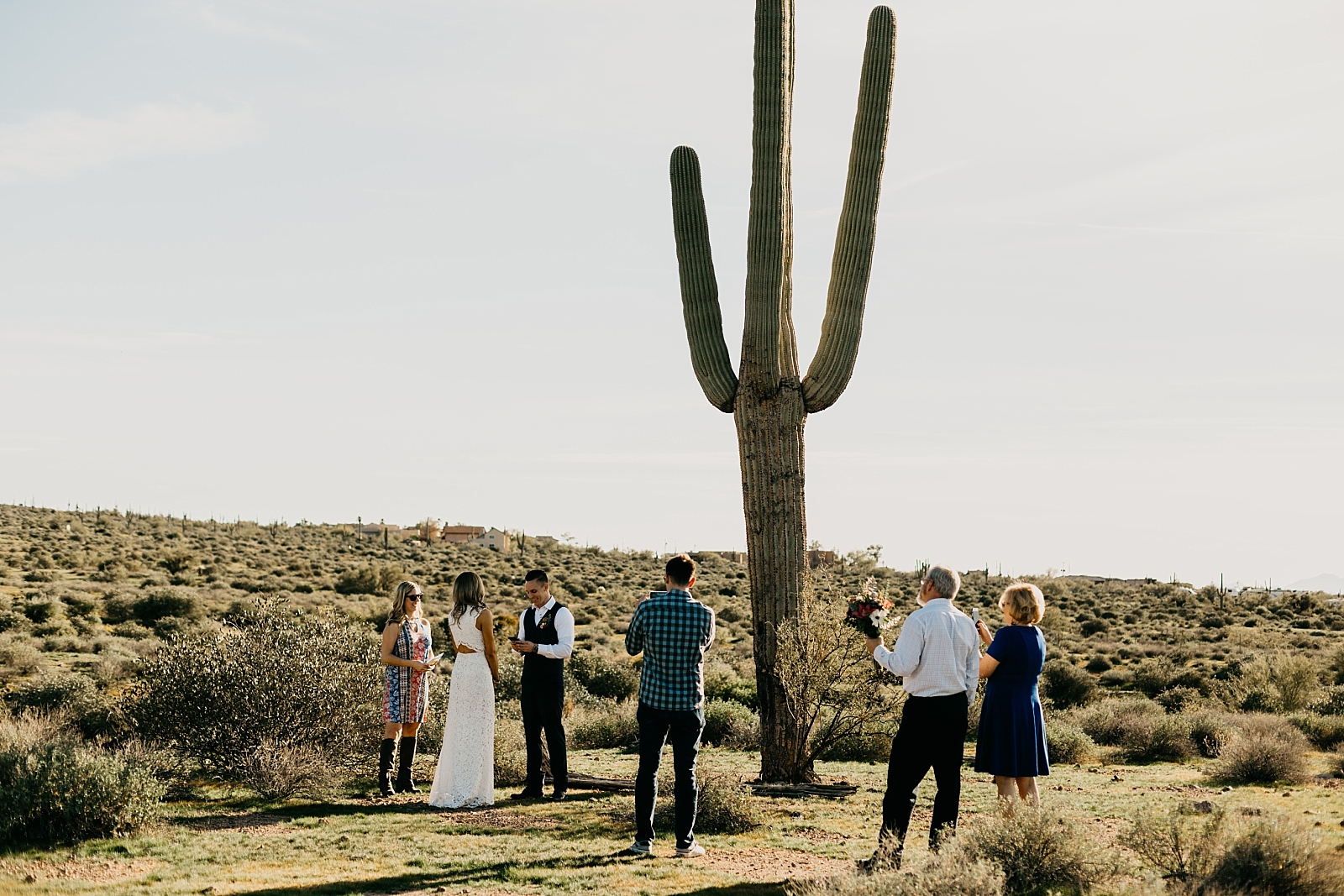 Ceremony desert Lost Dutchman Superstition Mountain elopement Apache Junction AZ Wedding photographer
