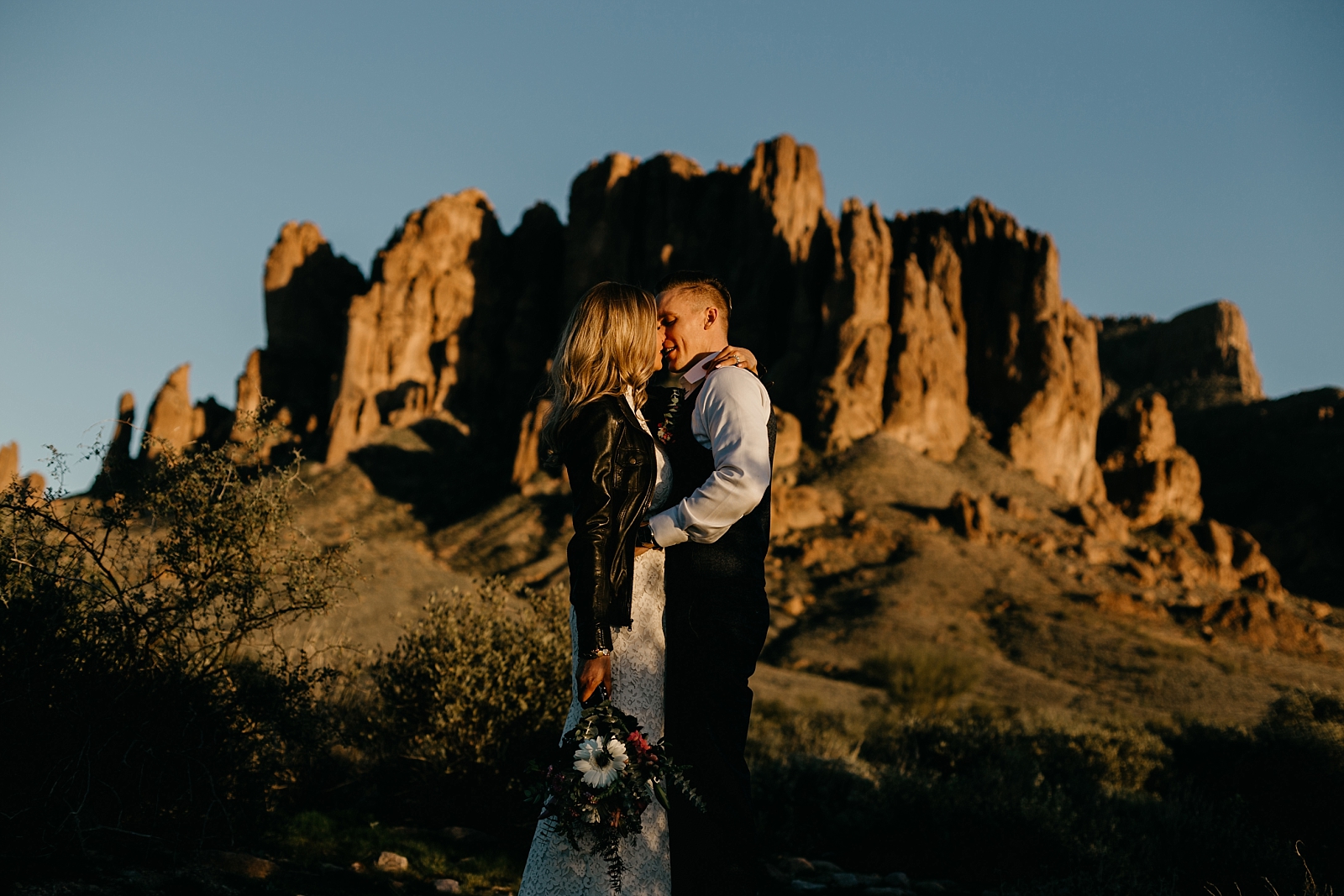 desert sunset Lost Dutchman Superstition Mountain elopement Phoenix, Arizona Samantha Patri Photography