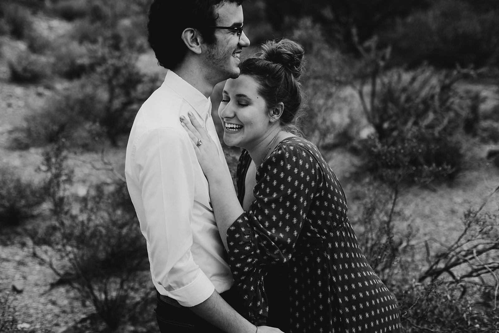 Fun natural silly engagement picture Tucson AZ photographer Samantha Patri Photography