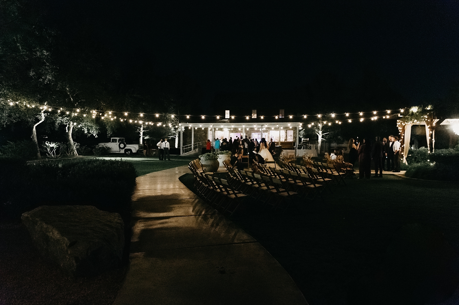 reception outdoor twinkle lights Shenandoah Mill wedding photographer Gilbert AZ Arizona Samantha Patri Photography