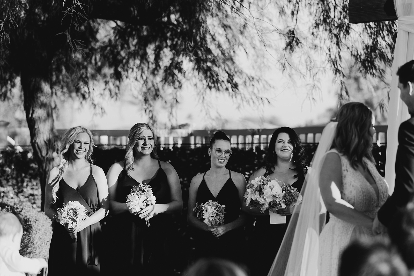 Bridesmaids during Ceremony Palm Valley by Wedgewood Wedding photos Phoenix, AZ Samantha Patri Photography
