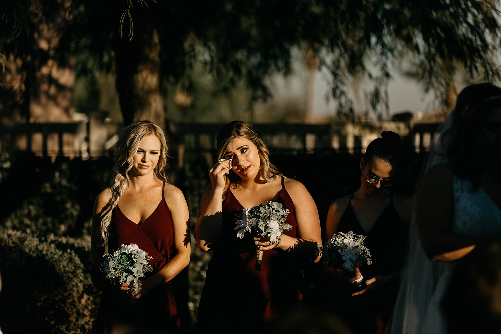 bridesmaids crying during ceremony Palm Valley Golf Club Wedding Phoenix, AZ