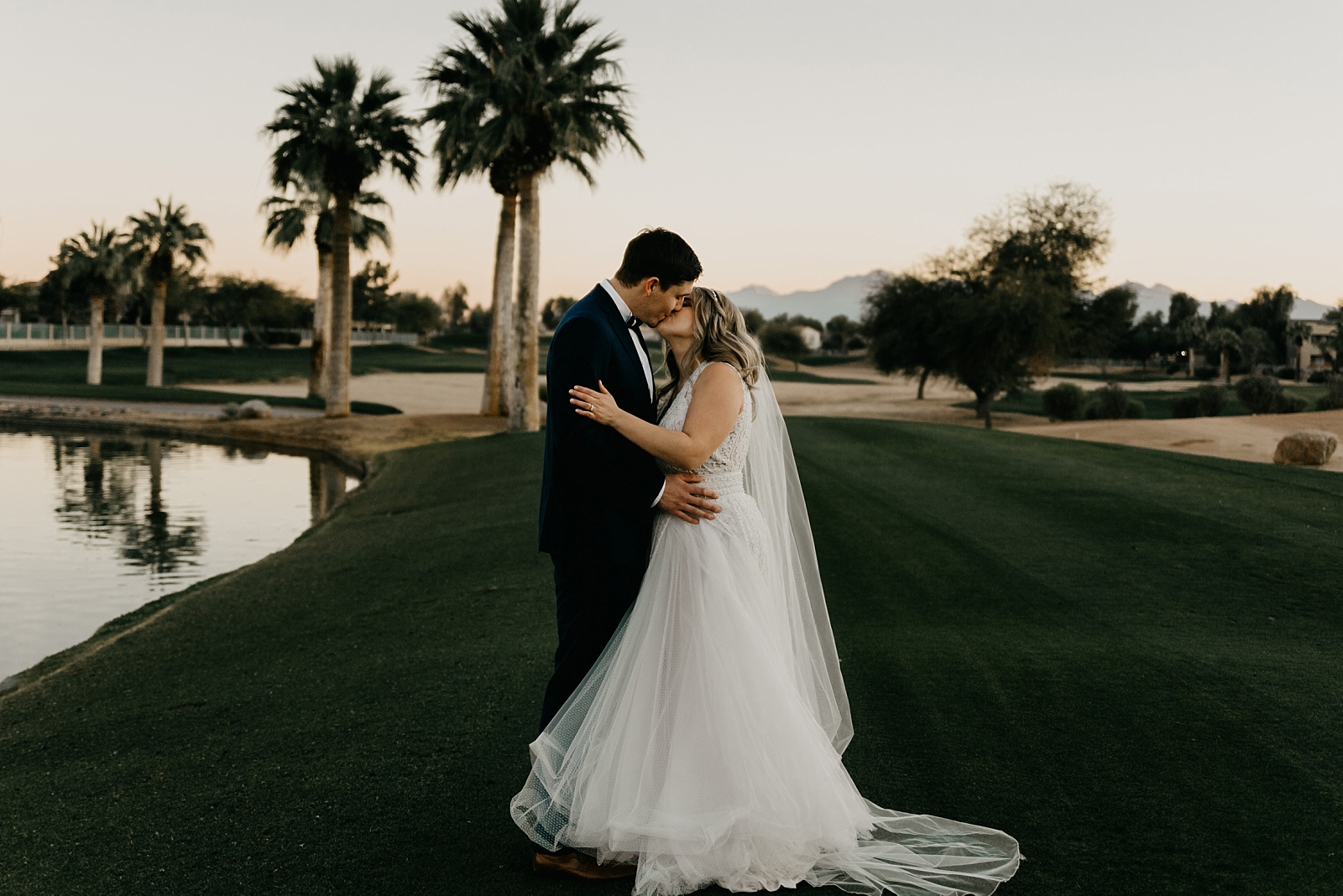 Bride and groom golf course wedding Palm Valley by Wedgewood in Goodyear, AZ samantha patri photography