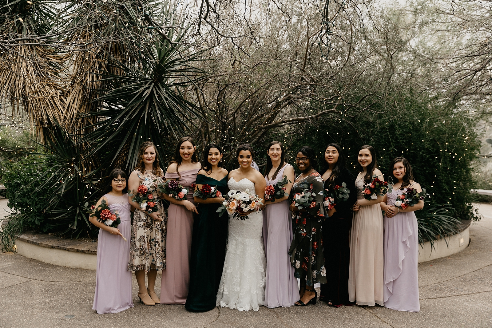 bride and bridesmaids Tohono Chul Wedding photos Tucson AZ Samantha Patri Photographer