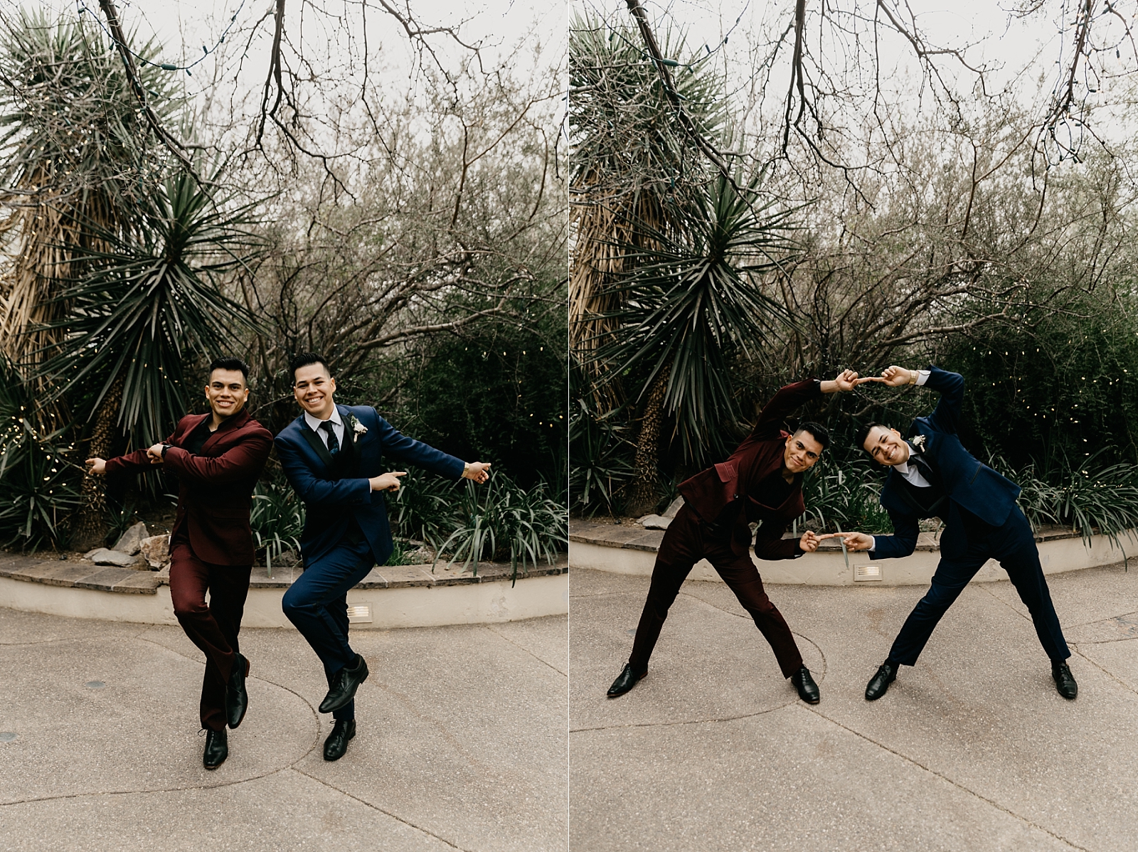 silly fun groom and groomsmen Tohono Chul Wedding photos Tucson AZ Photographer