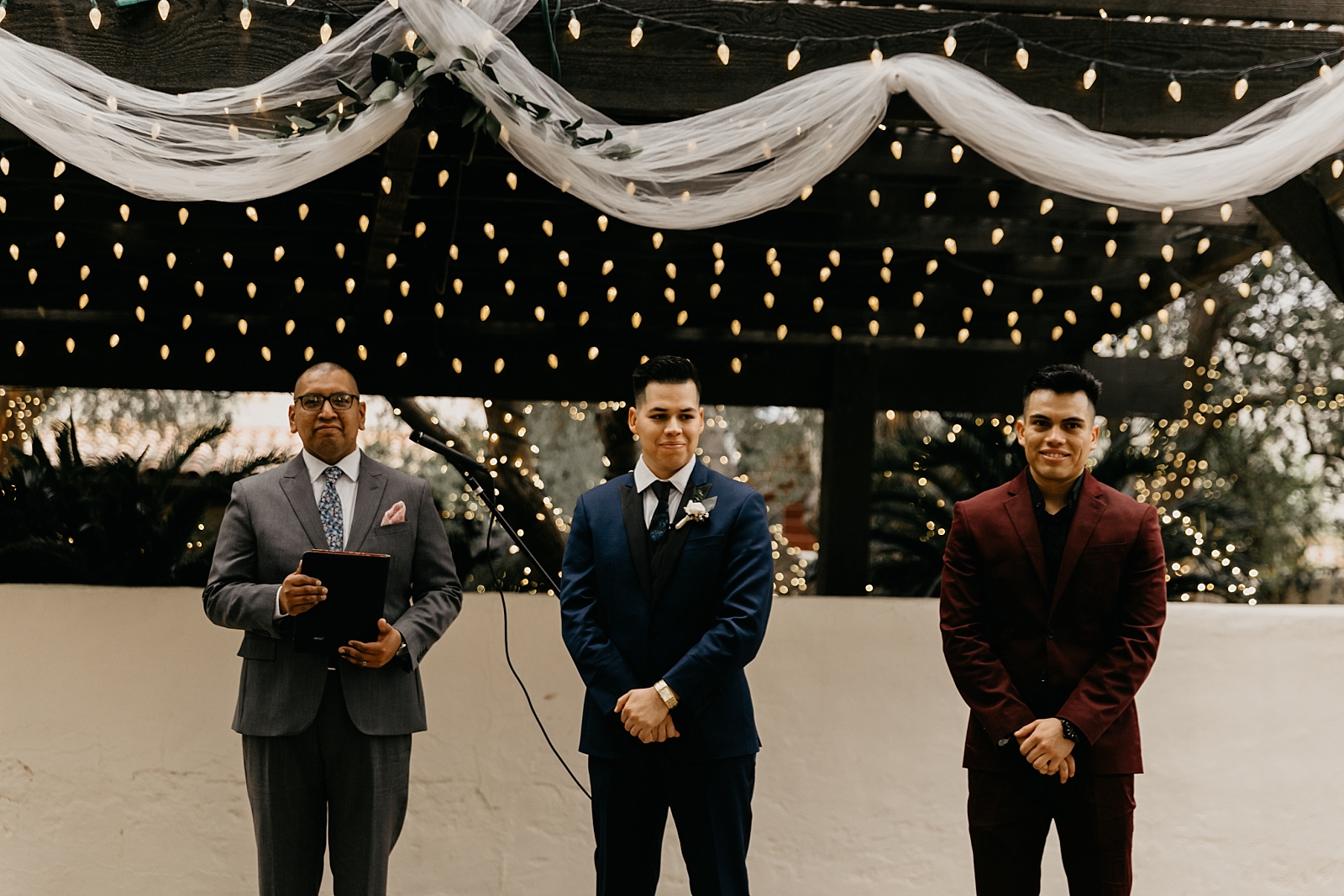 Groom's first look Ceremony Tohono Chul Wedding photos Tucson AZ Photographer