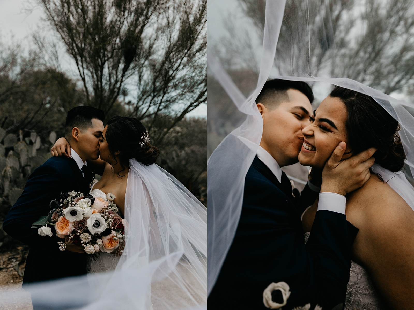 Bride and groom pictures under the veil Tucson Wedding Photographer Samantha Patri Photography
