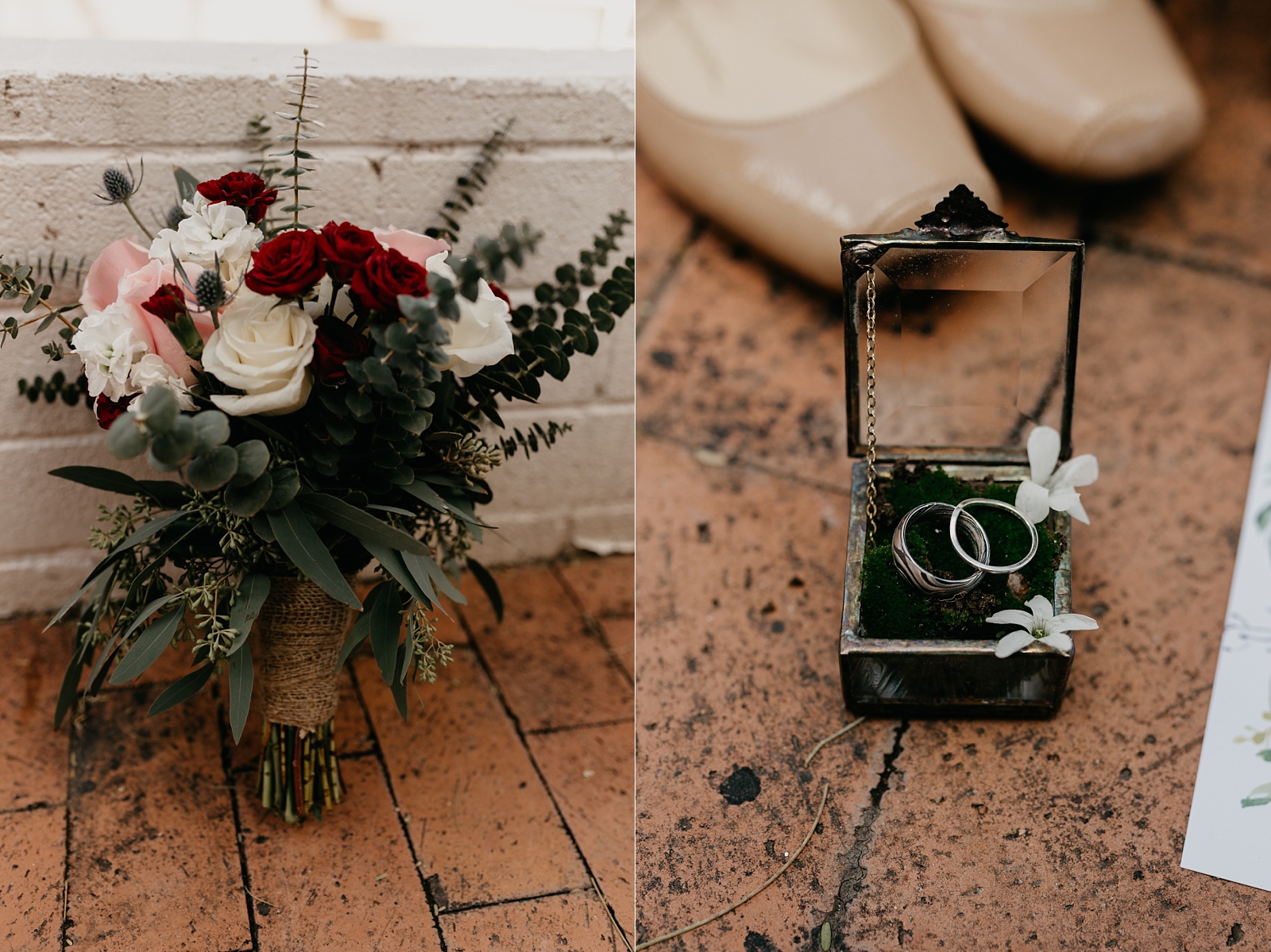 Wedding bouquet rings in box details Tucson AZ Samantha Patri Photography