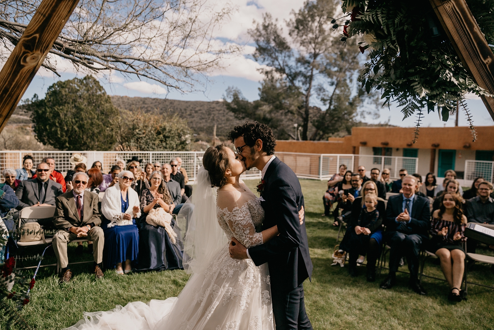 Corona Ranch Wedding Ceremony First Kiss Tucson AZ Samantha Patri Photography