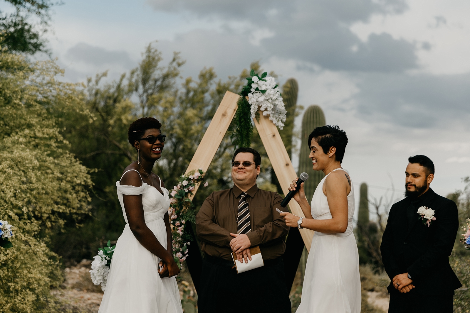 lgbtqa backyard airbnb wedding ceremony photos Tucson Arizona Samantha Patri Photography