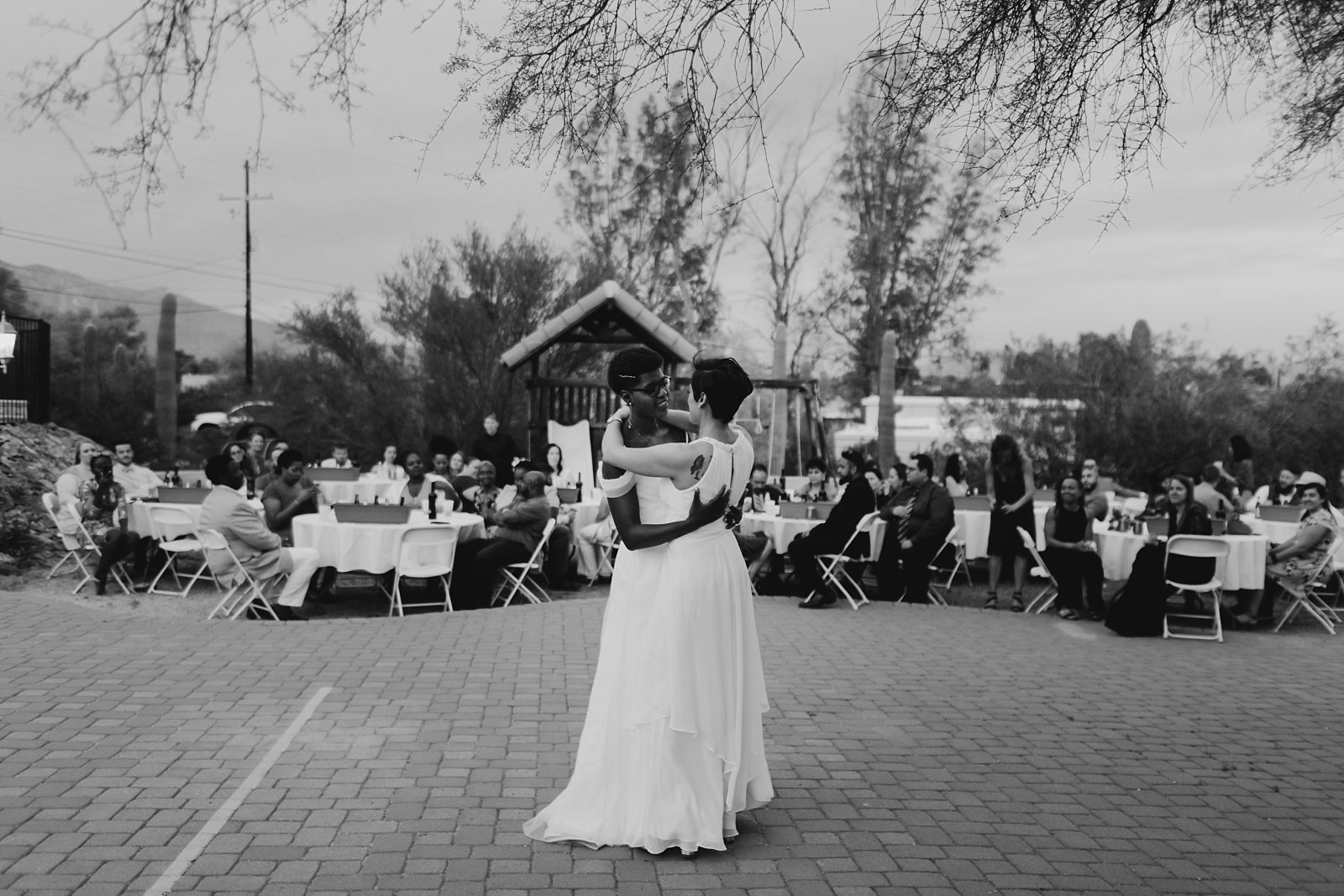 airbnb backyard wedding reception first dance photo Tucson AZ Samantha Patri Photography