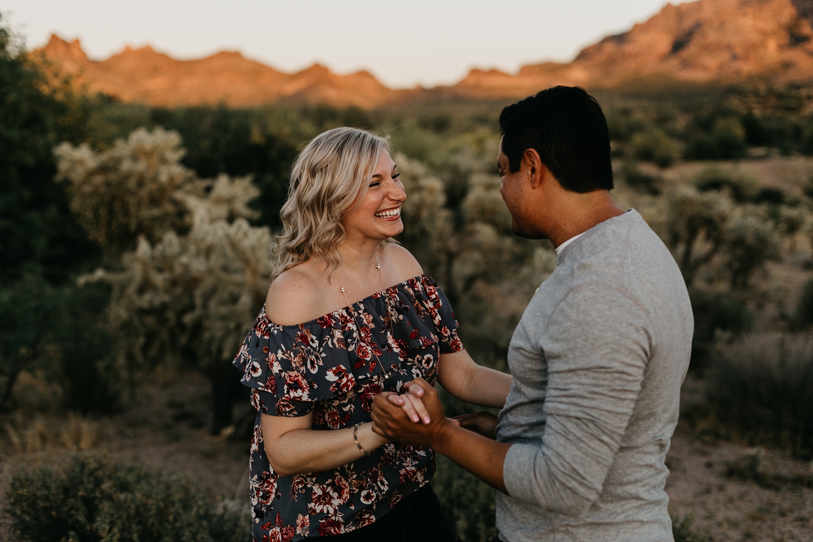 Couple's Superstition Mountain Desert Engagement photoshoot Phoenix AZ Samantha Patri Photography