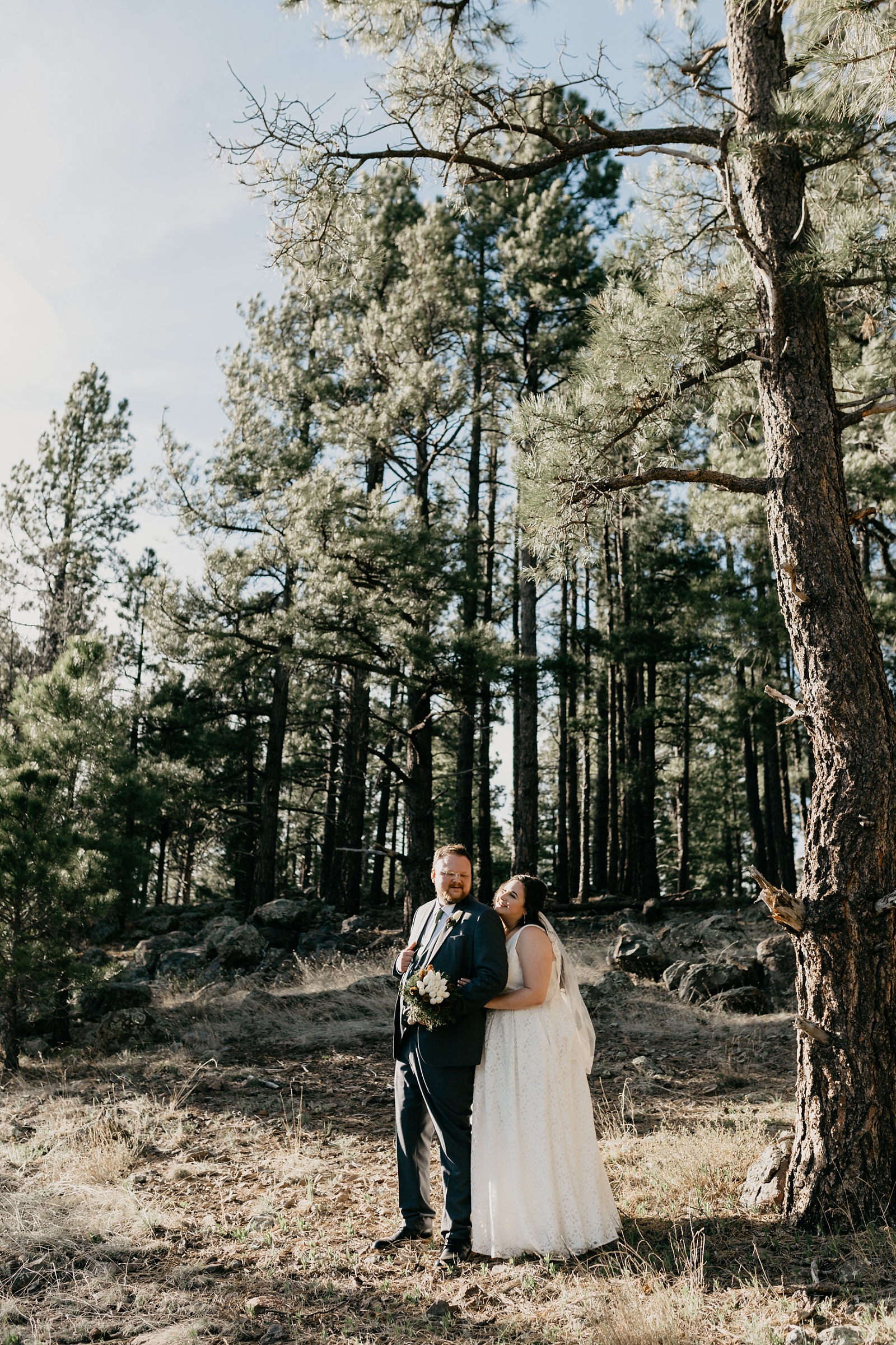 Wedding photos in the woods Flagstaff Arizona Samantha Patri photography