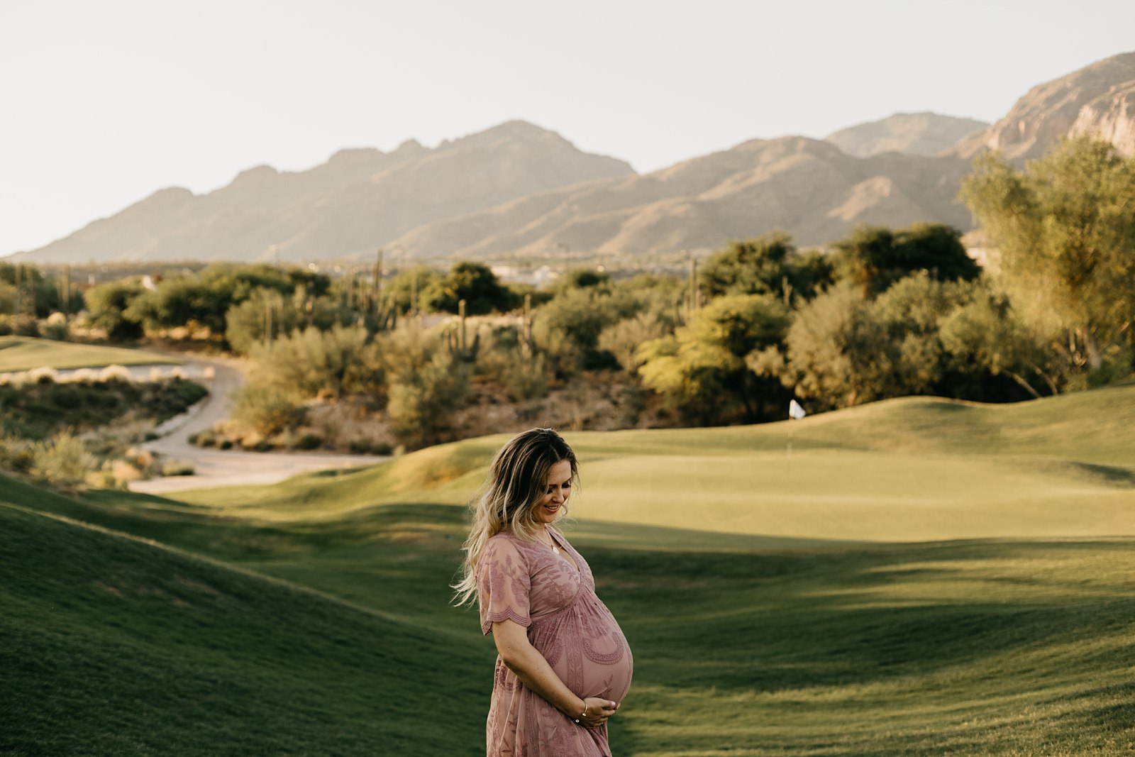Tucson golf course maternity photos AZ family photographer Samantha Patri