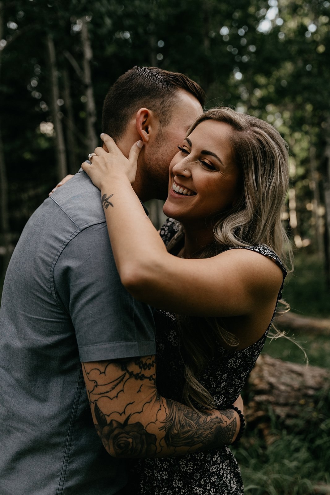 laughing aspen forest engagement pictures northern Arizona Samantha Patri Photography