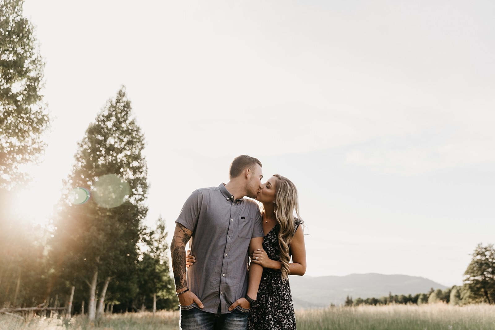 mountaintop field with trees engagement pictures northern AZ Samantha Patri Photography