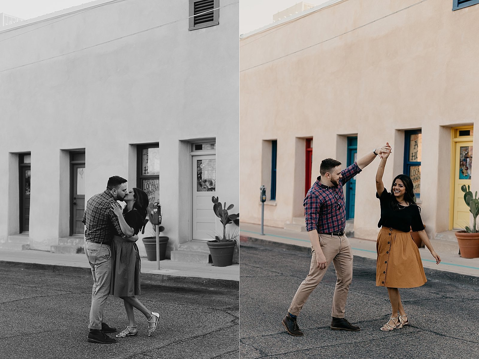 engagement photos in the street tucson arizona