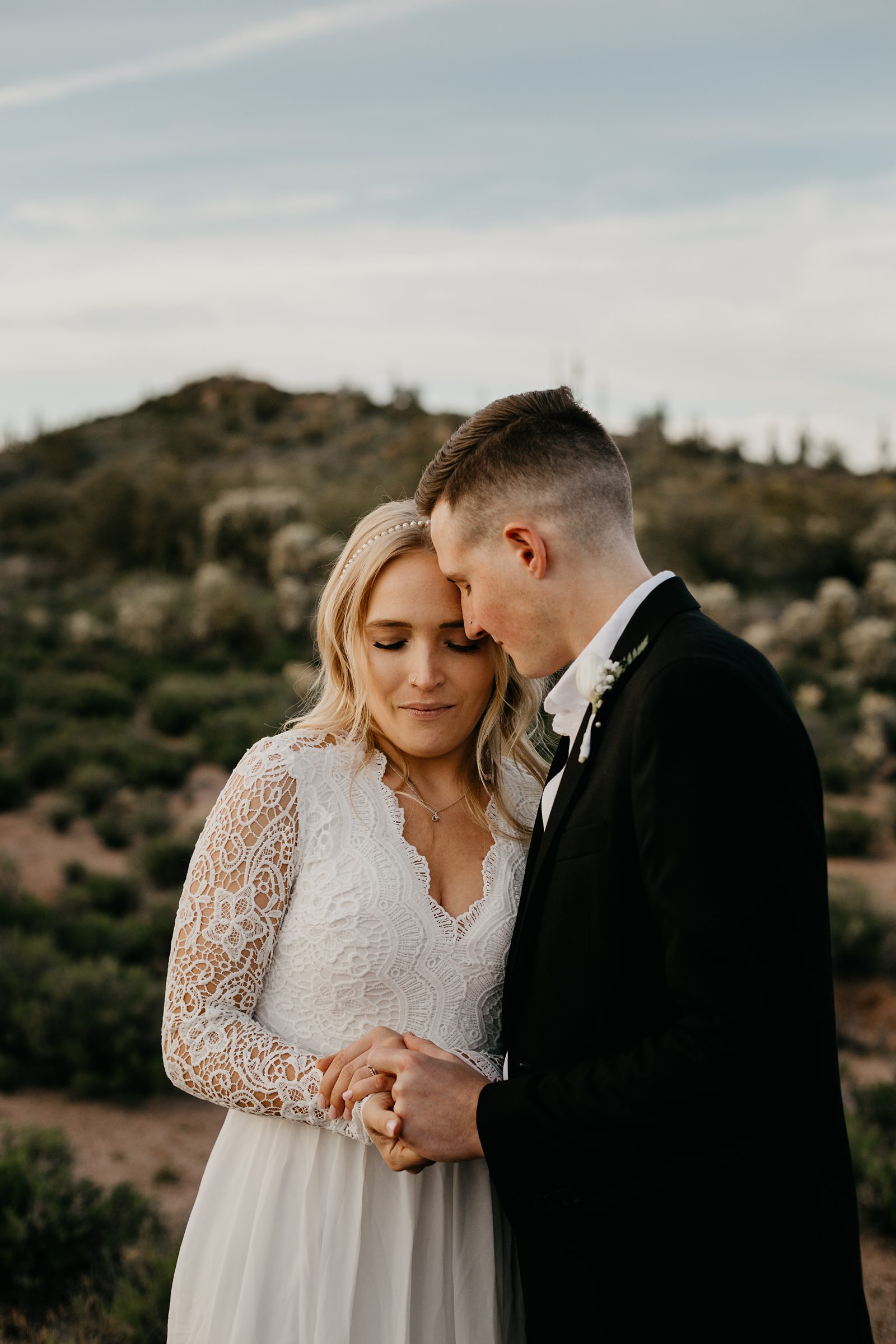 eloping couple in the arizona desert