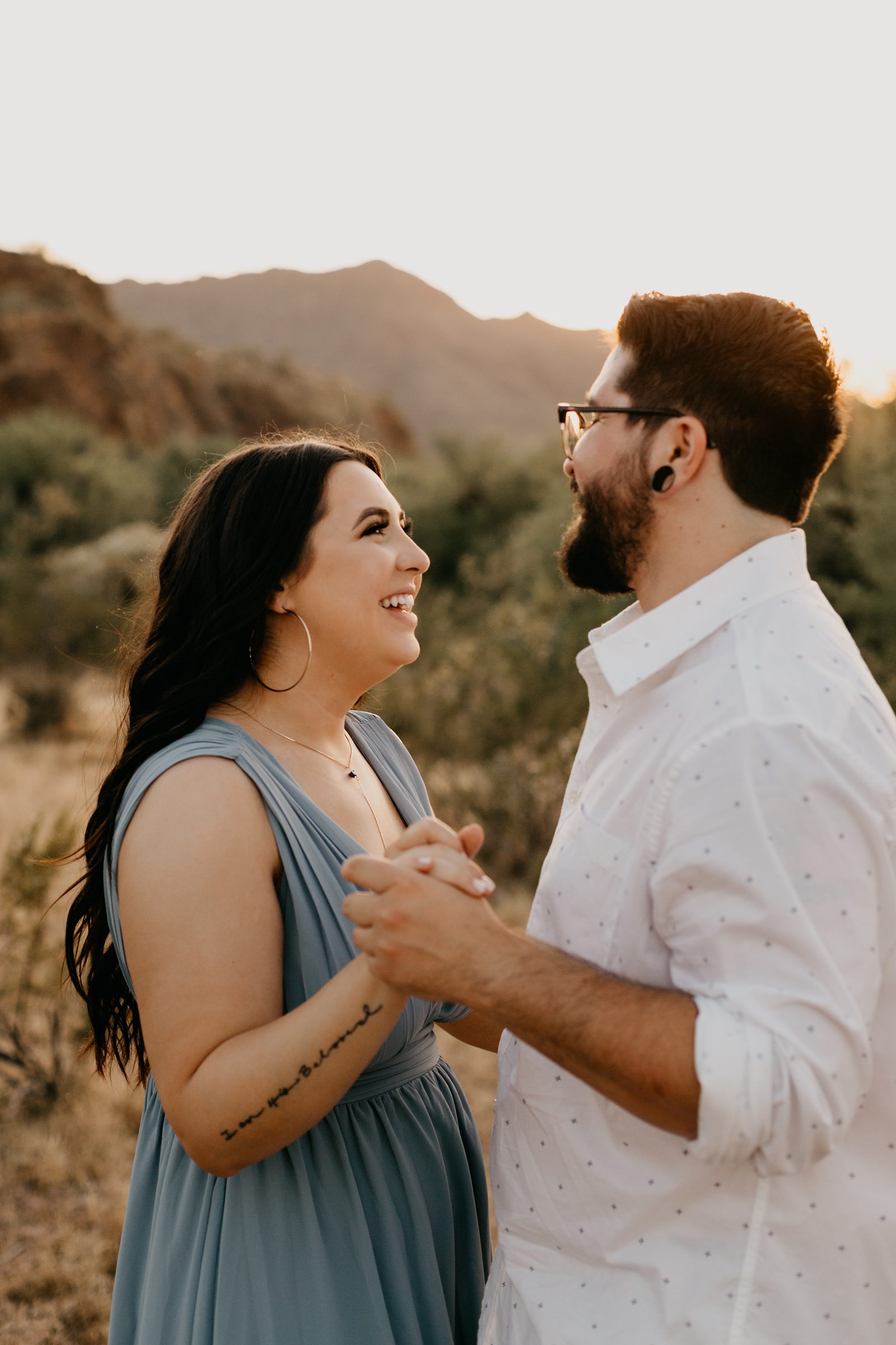 salt river desert engagement session at sunset in arizona