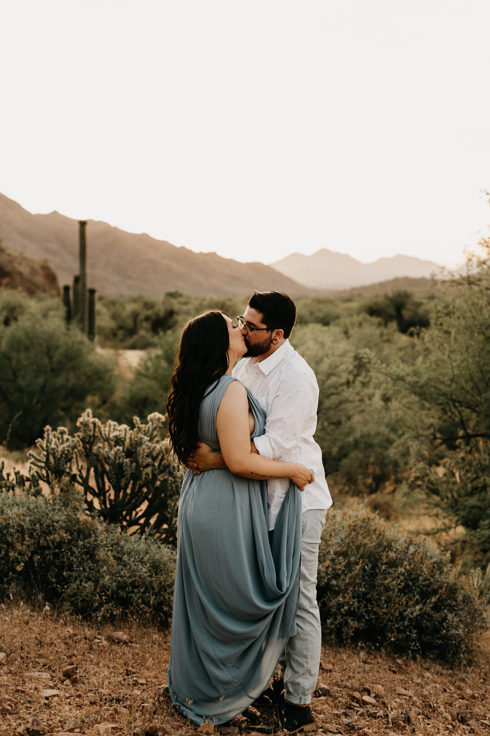 salt river desert engagement session at sunset in arizona