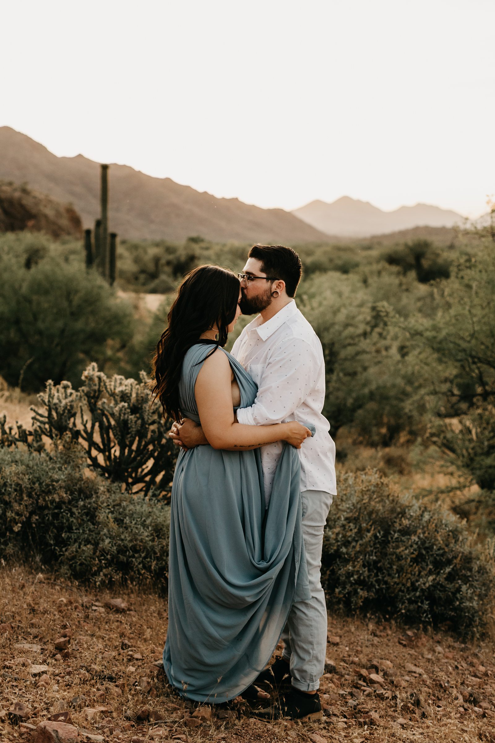 salt river desert engagement session at sunset in arizona