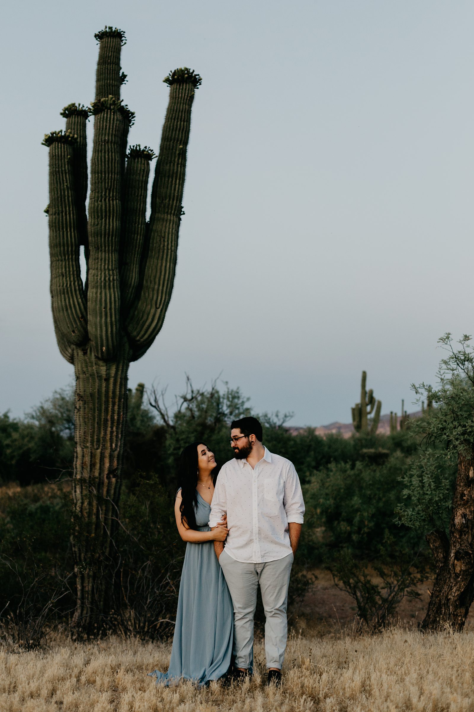 saguaro desert engagement photo session in arizona