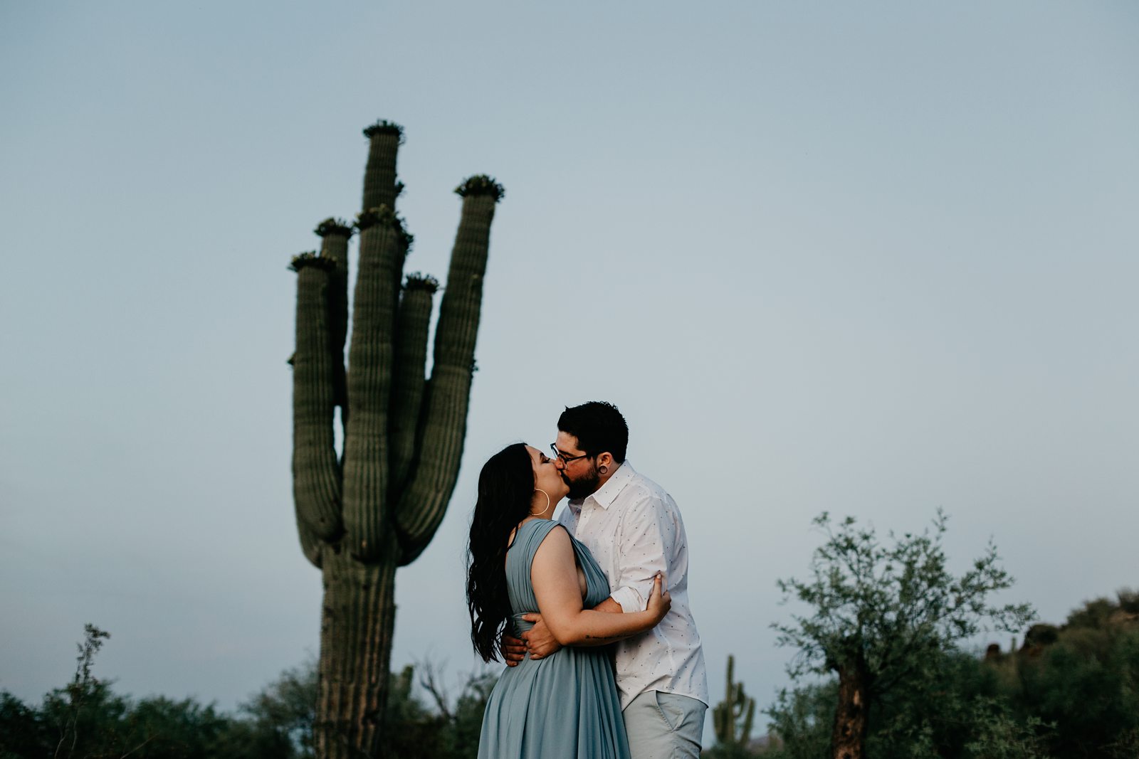 saguaro desert engagement photo session in arizona