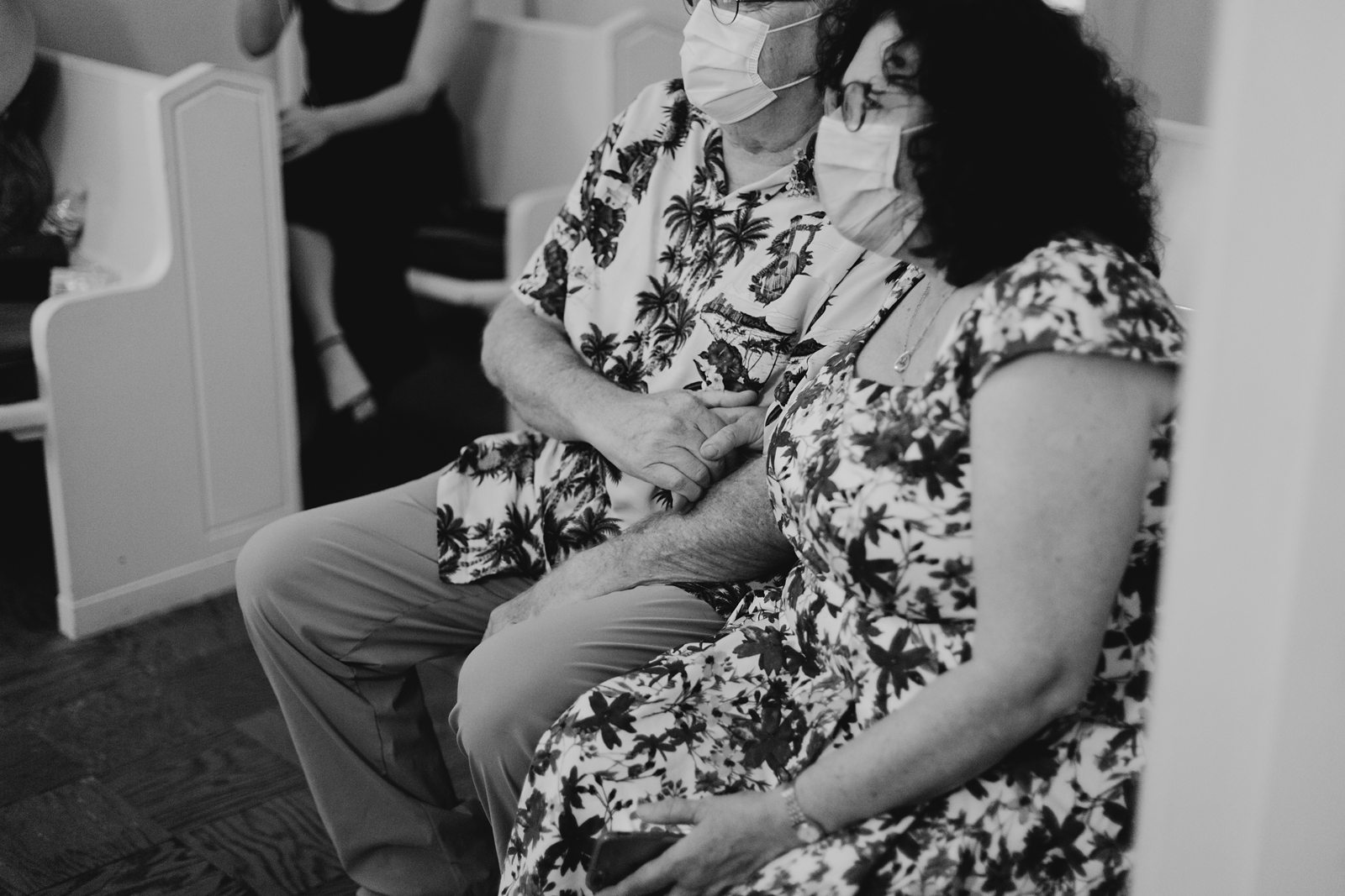 parents of the bride holding hands during an elopement in Yuma AZ