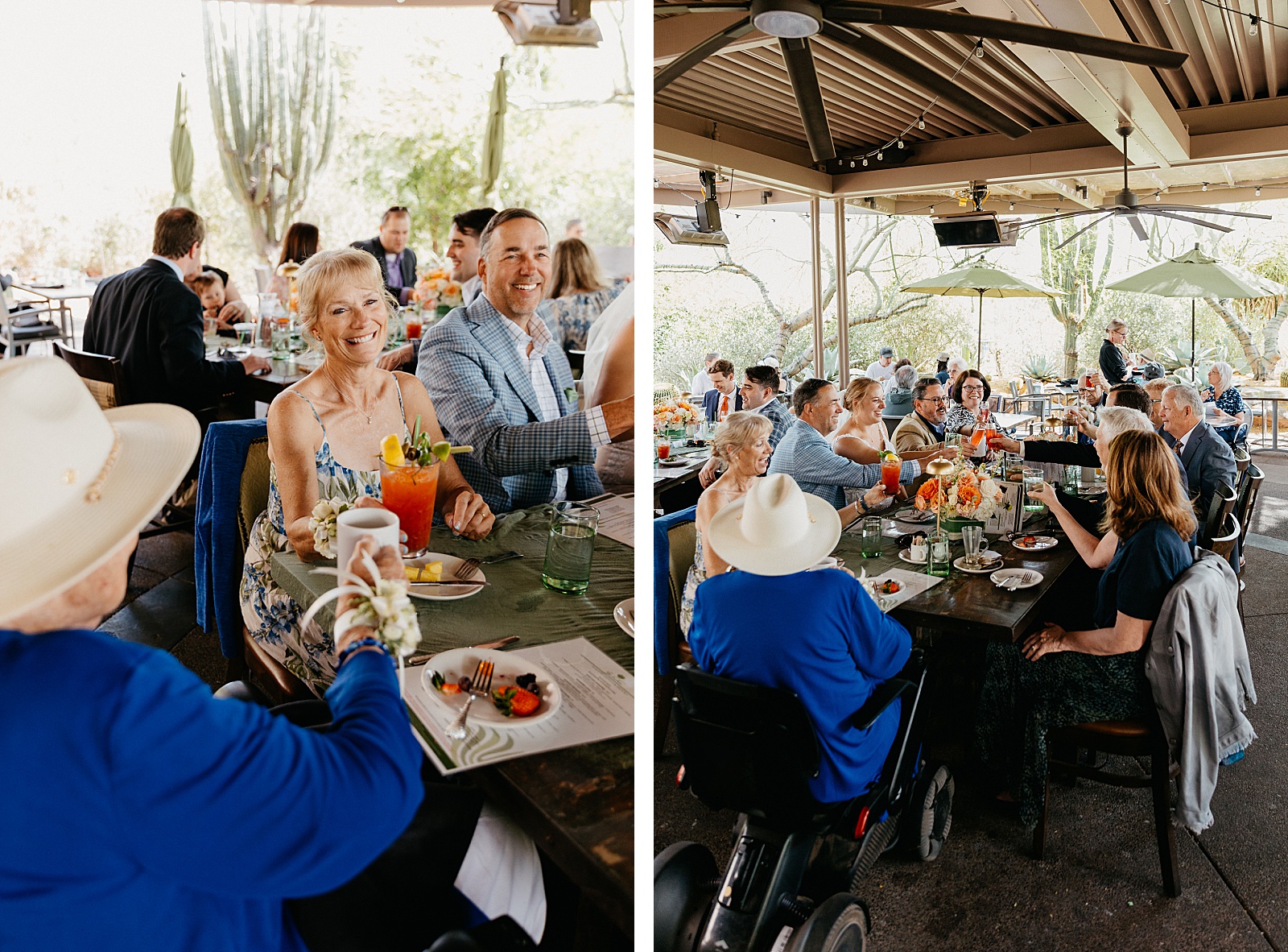 Casual elopement reception at a restaurant